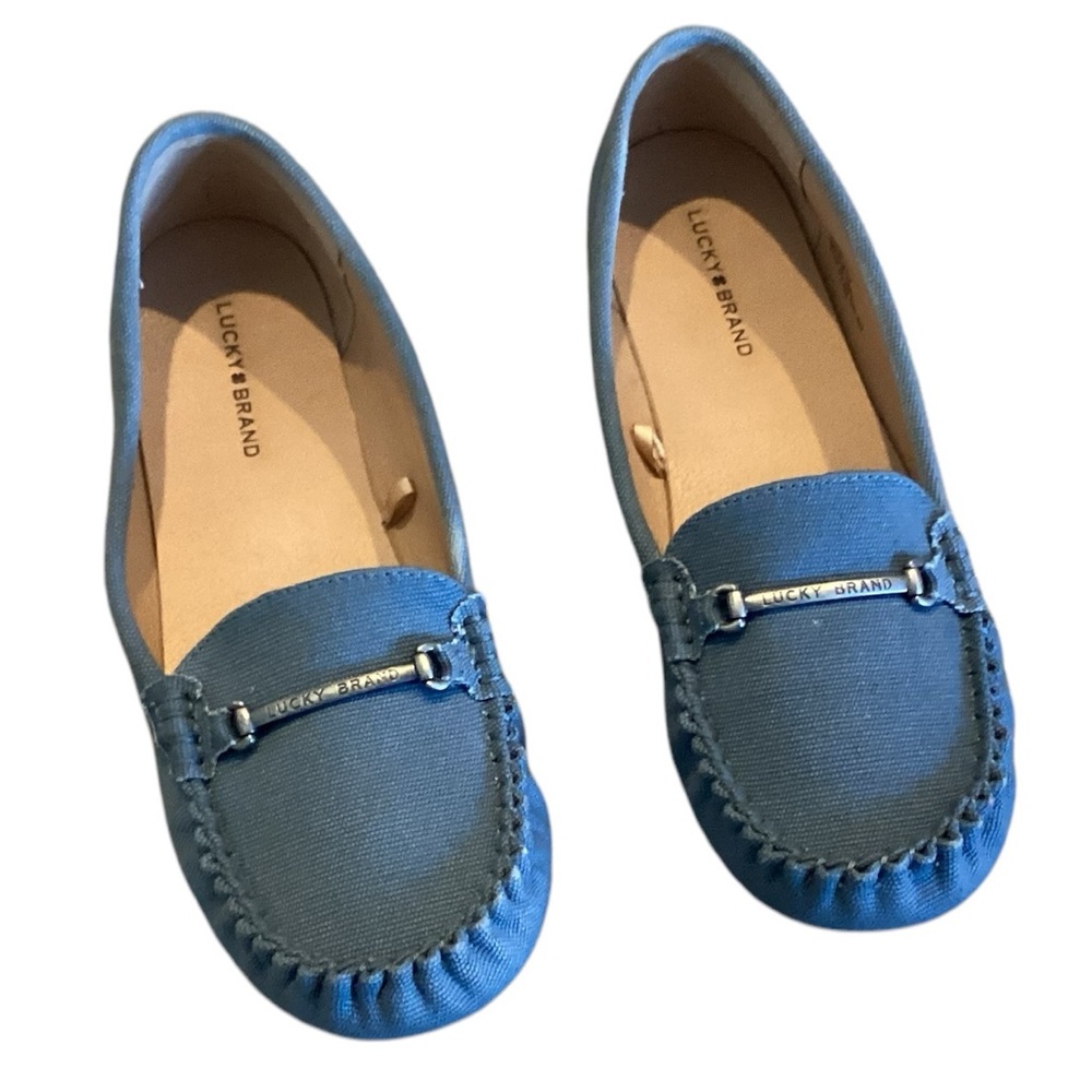 Lucky Brand Blue Canvas Moccasin Loafers 10
